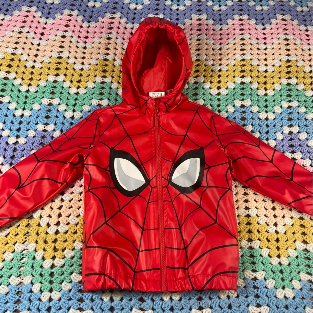 Toddler Marvel Spiderman Unisex 3T Webbed Superhero Raincoat Jacket jacket
